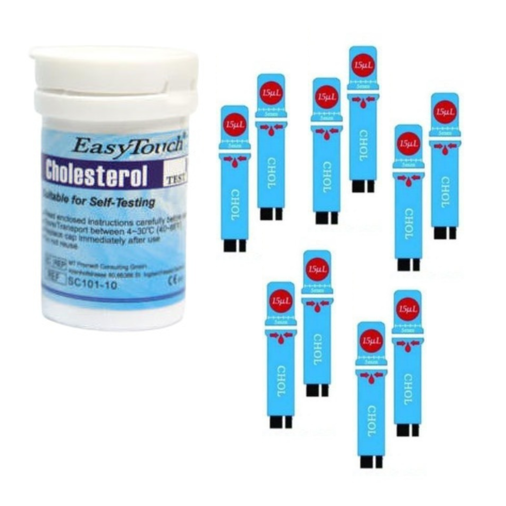 Original New Easy Touch Test Strips For Cholesterol Level Check 10 Test Strips