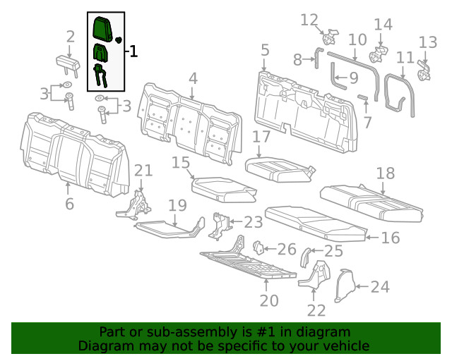 Genuine GM Headrest Outer 84841819