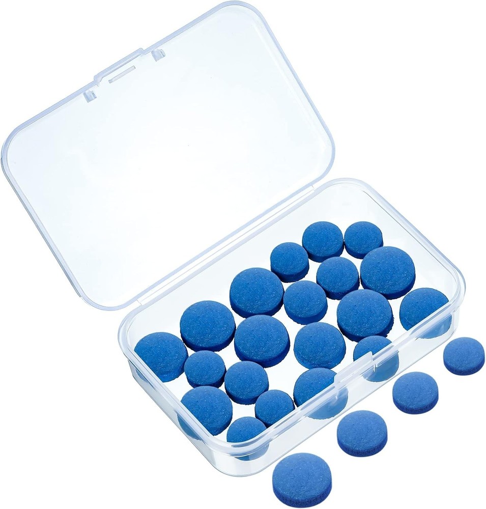 Convenient 20-Piece Billiard Cue Tips Set - Includes Storage Box for Easy Access