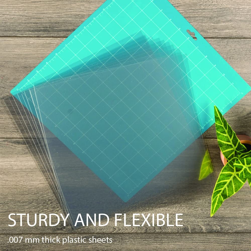 50 Pack 12x12 .007 Clear Craft Plastic Sheets Compatible with Cricut Stencil...