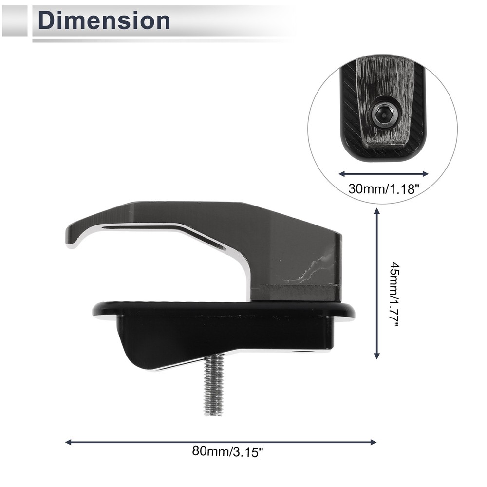Allu Alloy Motorcycle Hook for Minio Rectangular With Titanium Shade Hole