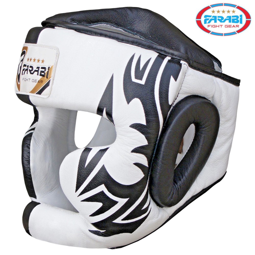 Farabi Genuine Leather Boxing Head Guard MMA Training Head Protector