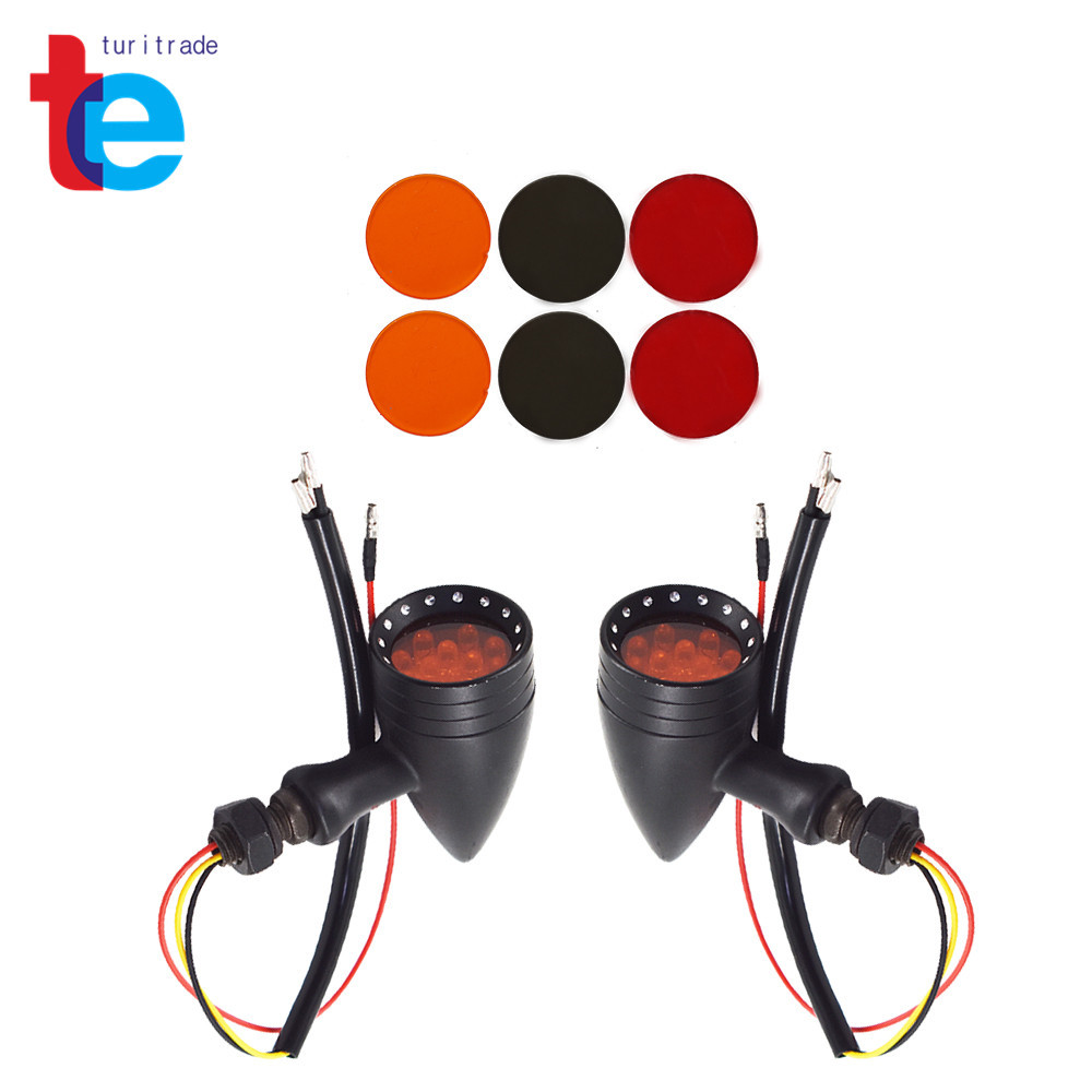Motorcycle LED Turn Signal Red Lights Indicator For   Chopper