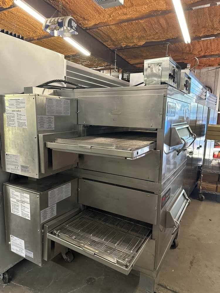 Middleby Marshall PS224 Double Stack Gas 24” Conveyor Pizza Oven- Tested Working