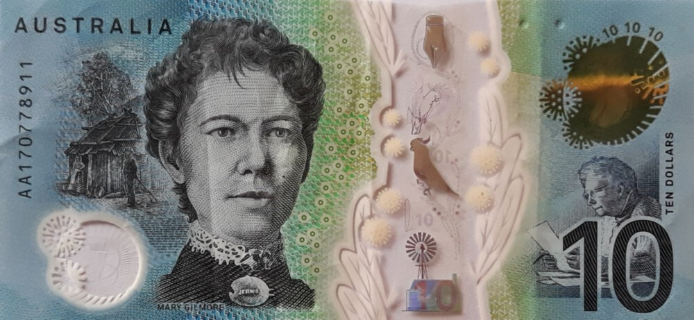 Australia Banknote 2017 $10 First Prefix  AA17 0778911 Fine Circulated