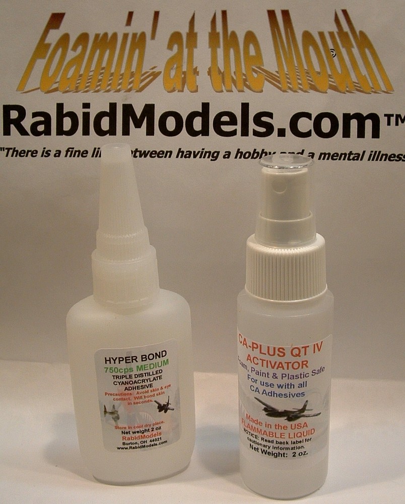 2 oz *MEDIUM* HYPERBOND Fresh CA Superglue & 2 oz Accelerator/Activator/Kicker