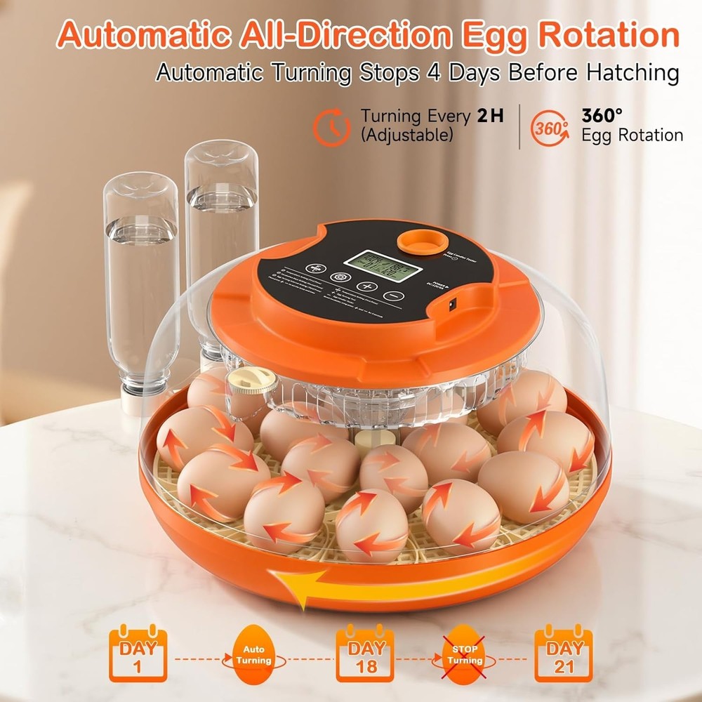 18 Egg Capacity Automatic Incubator with Humidity Control for Optimal Hatching