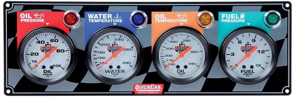QuickCar 4 Gauge Panel OP/WT/OT/ FP 61-6021