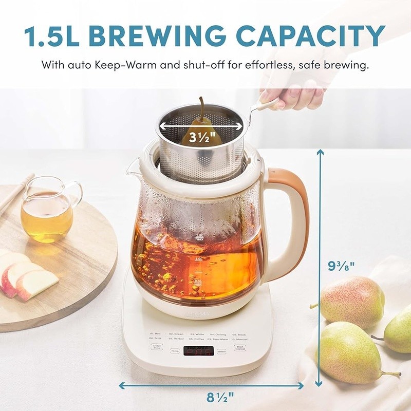 Electric Tea Maker 10 Smart Modes Temperature Control Automatic Shut-Off Infuser