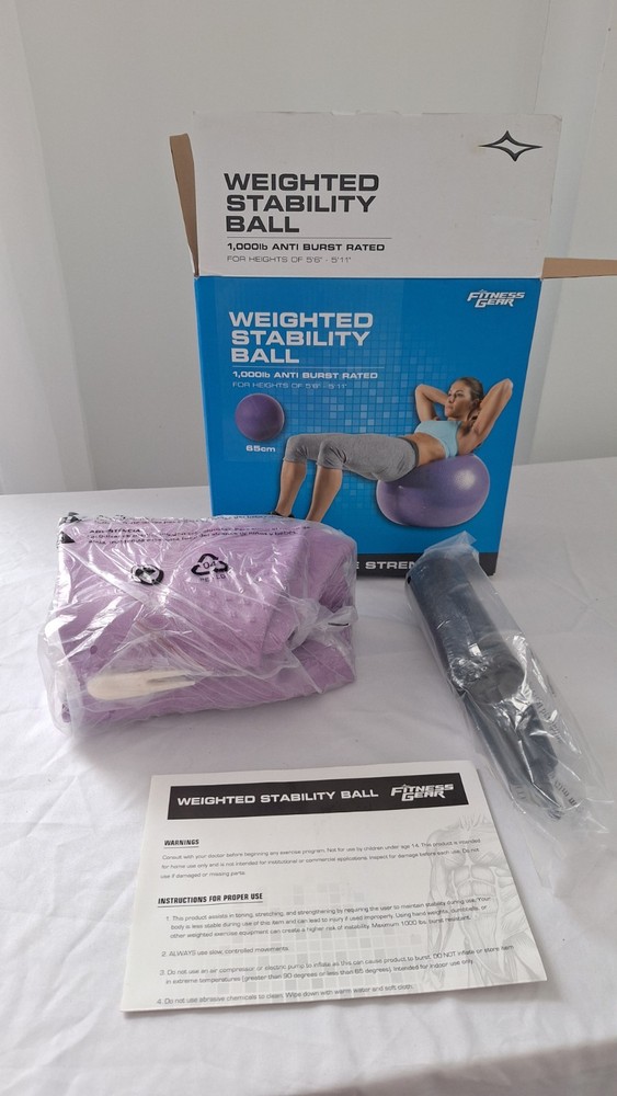 Weighted Stability Ball 65 CM, Pump Included