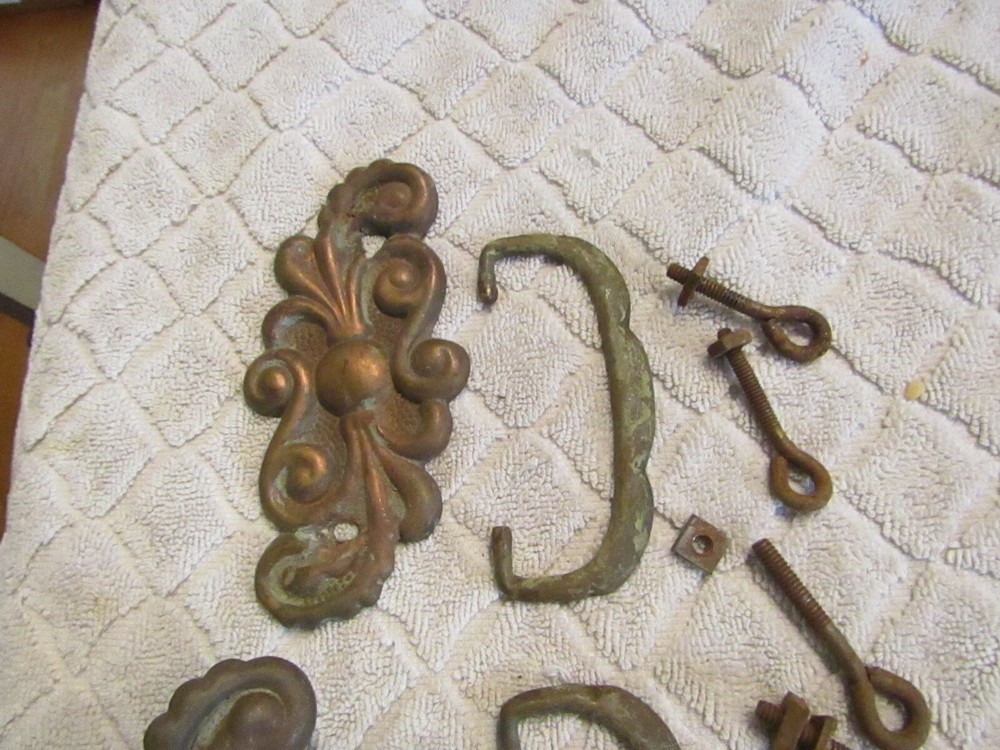 Antique Victorian Age Brass Drawer Pulls Decorative Matching Set Listing 2