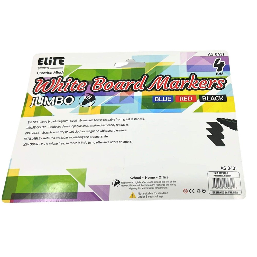 Permanent Color Markers: 4CT