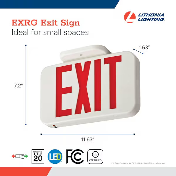 Lithonia EXRG M6 Contractor Select Integrated LED White Exit Sign