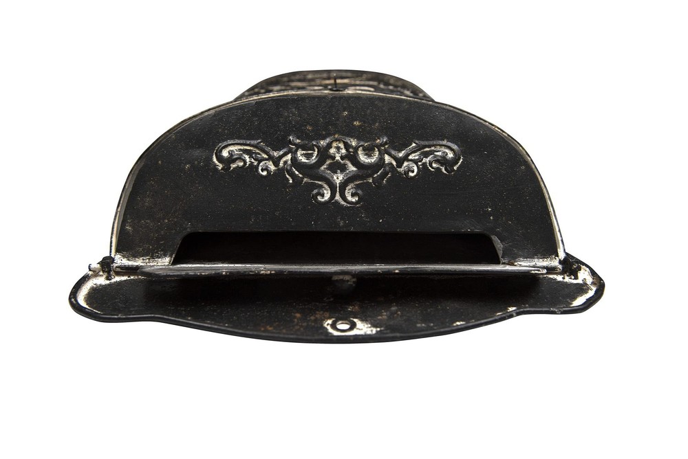 Black Embossed Tin Post Letter Box