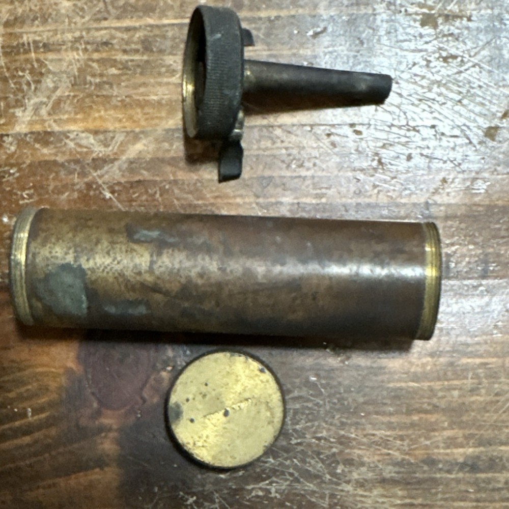 Vintage Brass Muzzleloader Powder Flask Dispenser