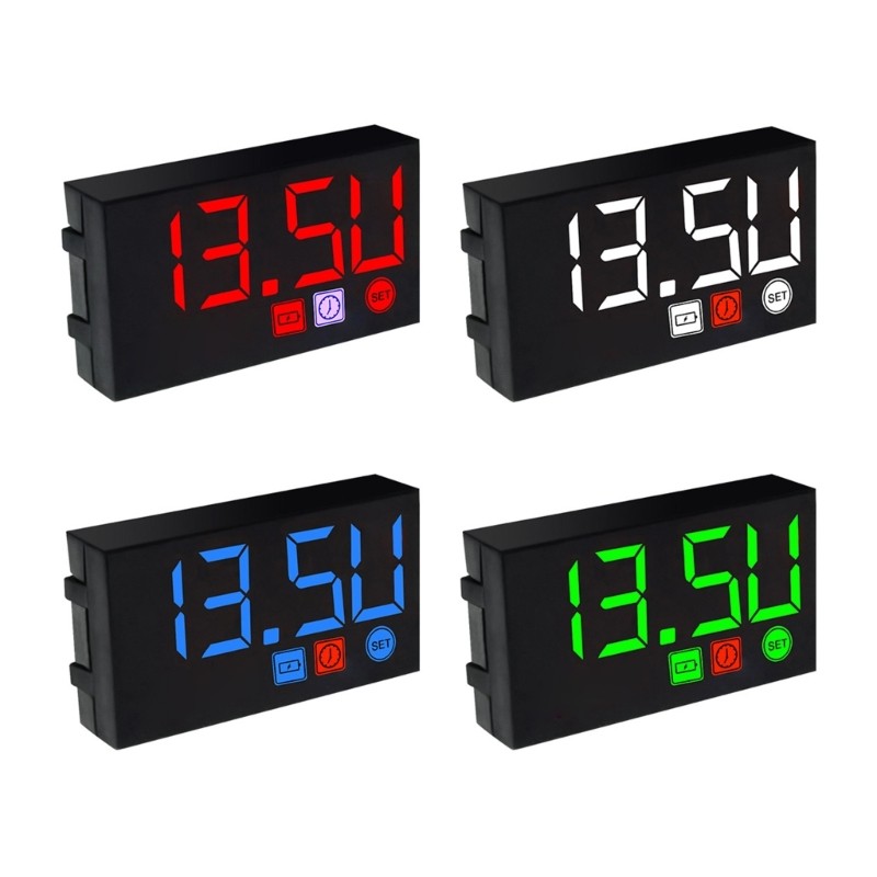 Multifunction Digital Time Clock Thermometer Voltmeter for Motorcycles