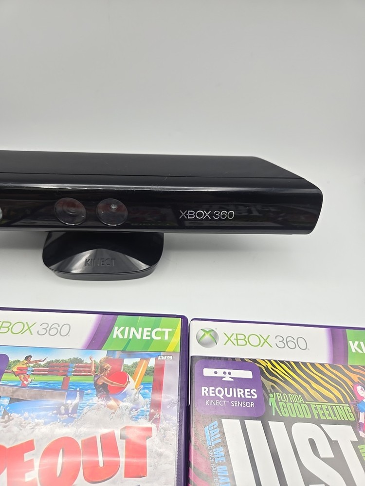 Xbox 360 Kinect Bundle: Sensor Bar 1414 with Adapter And 3 Kinect Games - TESTED