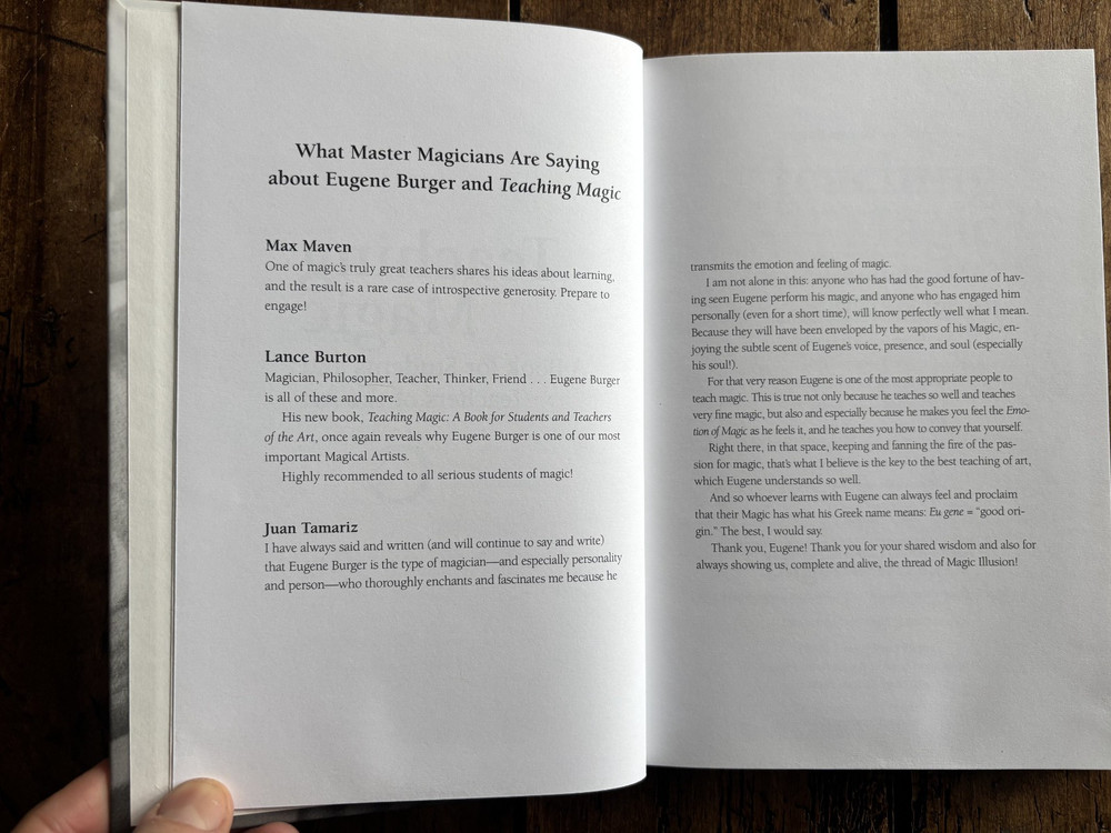 BN Teaching Magic by Eugene Burger 1st edition
