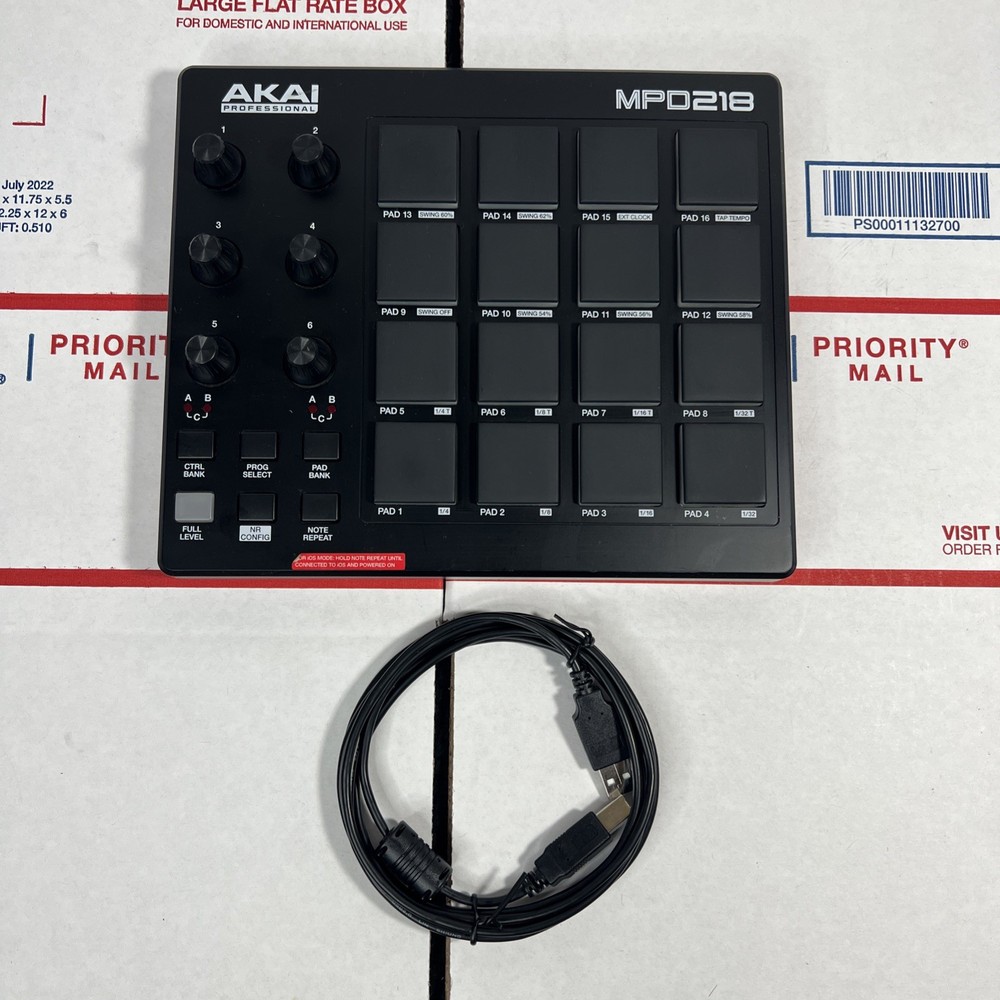 Akai Professional MPD218 USB MIDI Pad Controller + NEW USB - SAME DAY - WARRANTY