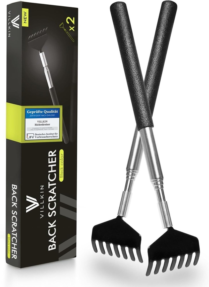 Back Scratcher (2 Pack) - Extendable Stainless Steel Scratching Tool for all