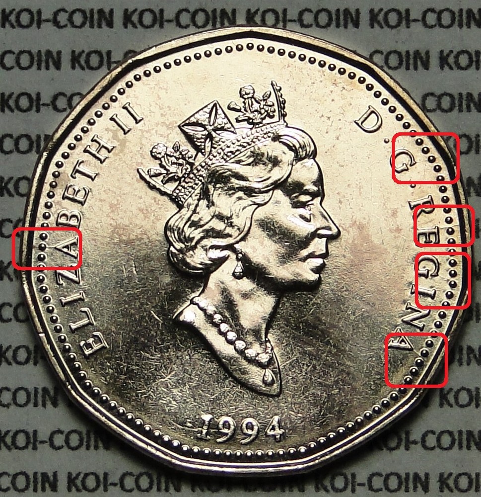 *ERROR*Multiple Die Cracks*Canada 1994 War Monument $1 dollar coin