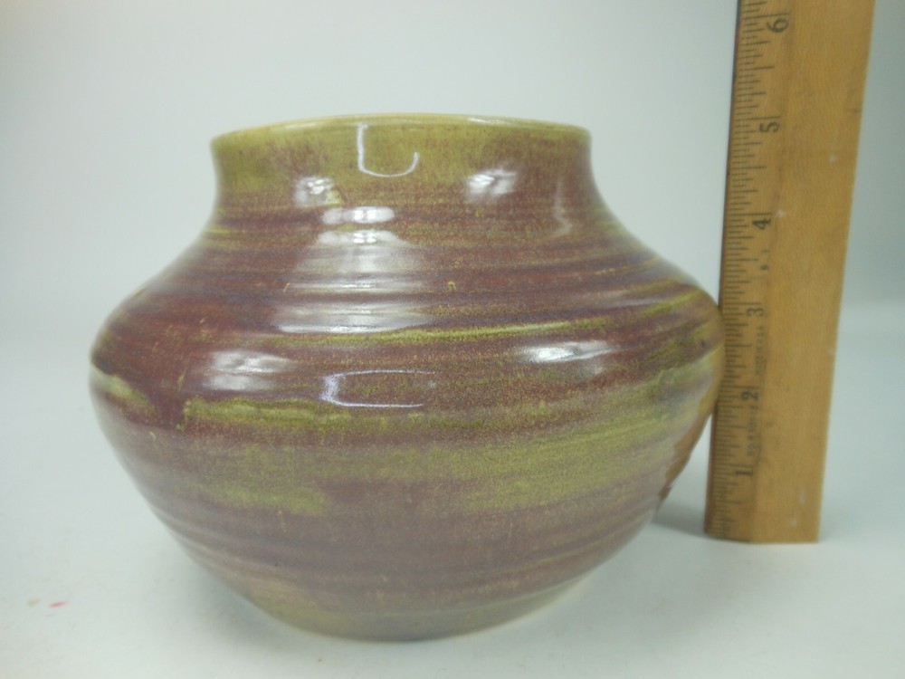 Studio Pottery Vase Hand Crafted Turned 4 3/4"