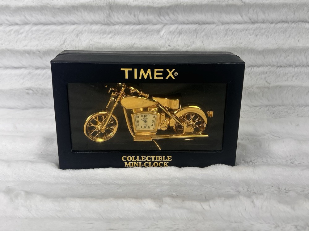 TIMEX Quartz Movable Motorcycle Collectible Mini Clock (Read)