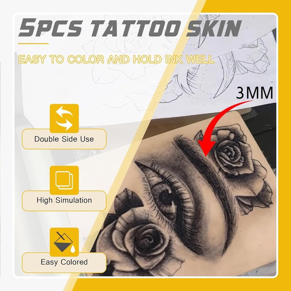 3mm Tattoo Practice Kit for Beginners - 67Pcs Tattoo Starter Kit for Beginner...