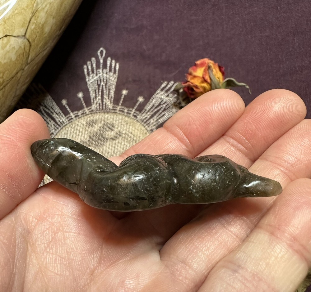 Labradorite Snake Carving, Natural Crystal