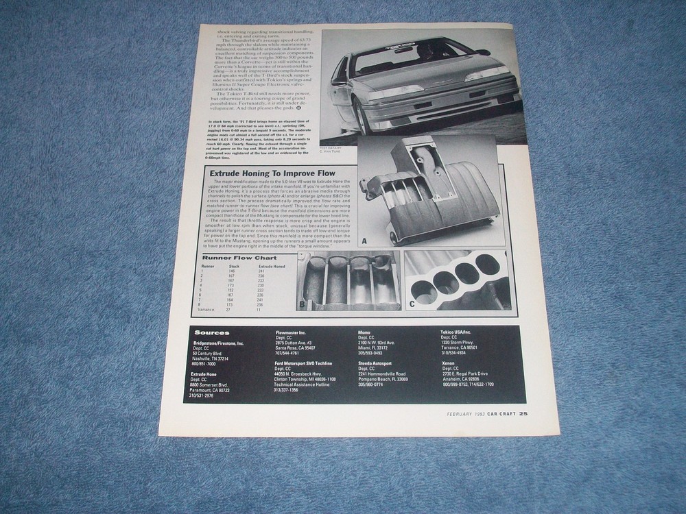 1991 Ford Thunderbird Tokico Modified Vintage Article "Lateral Moves"