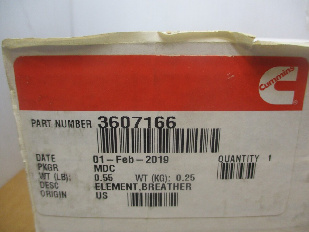 NEW CUMMINS 3607166 BREATHER ELEMENT
