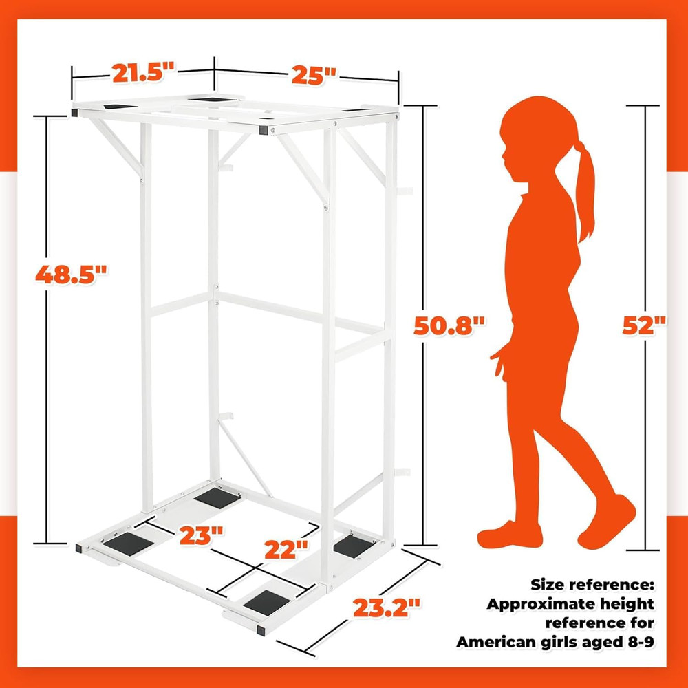 Heavy-Duty 23" Double-Layer Washer Dryer Stand for Most Models