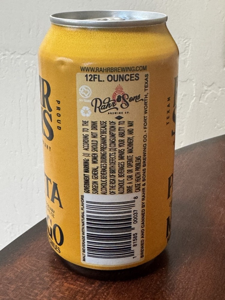 Rahr & Sons - Paleta de Mango Beer - Empty Beer Can Bottom Opened - Texas