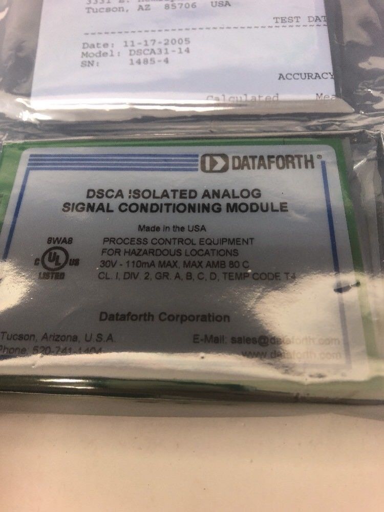 New DATAFORTH DSCA31-14 Signal Conditioning Module Warranty Fast Shipping