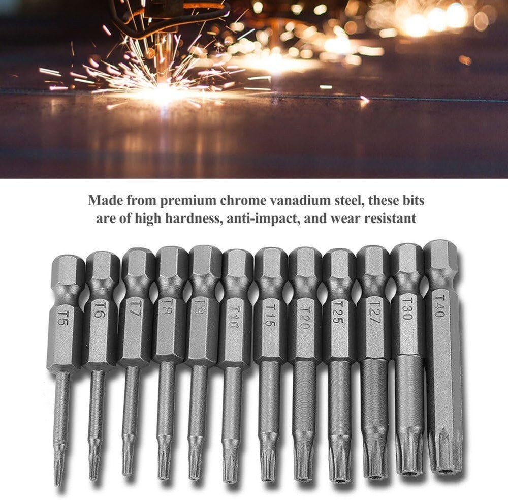 Security Torx Bit Set + Hex Key Allen Bit Set - For Power Drill & Impact Driver