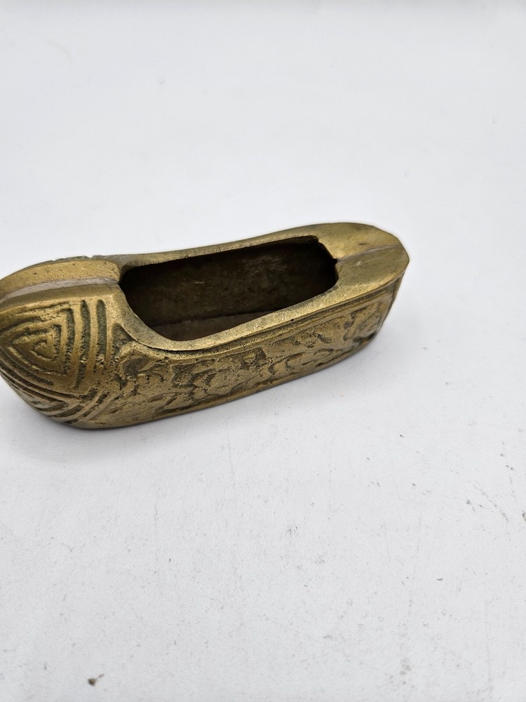 VTG. Brass Etched Slipper Ashtray India