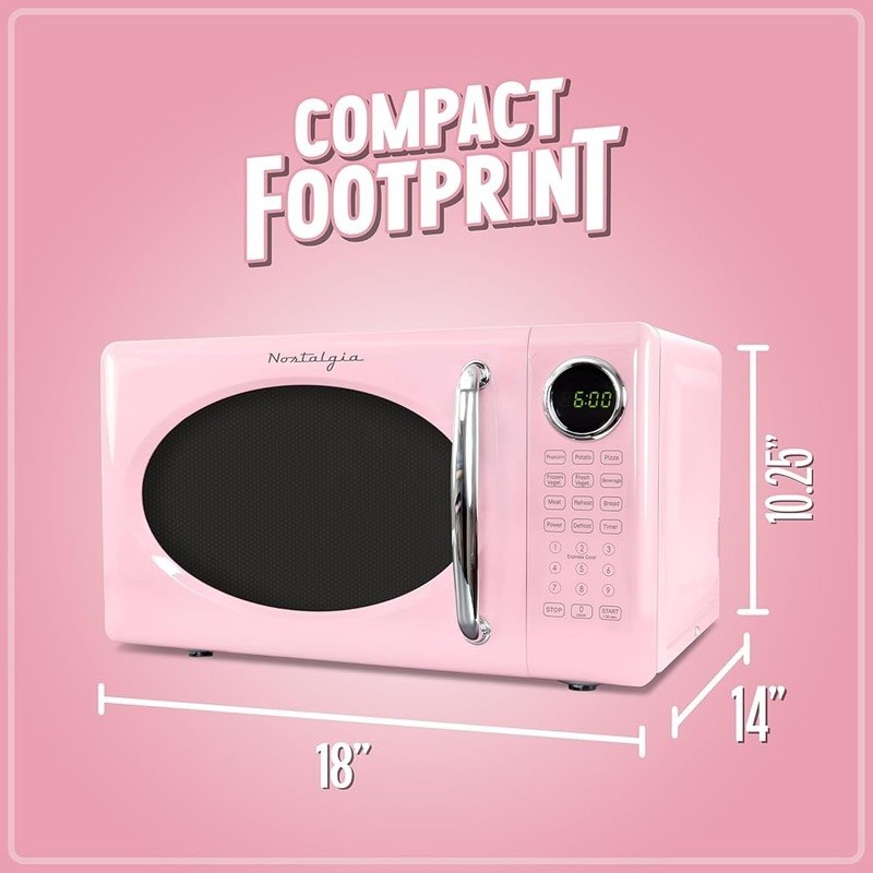 Microwave Oven Compact 0.7cu ft Rotating Turntable 8 Auto Cook Programs 700W