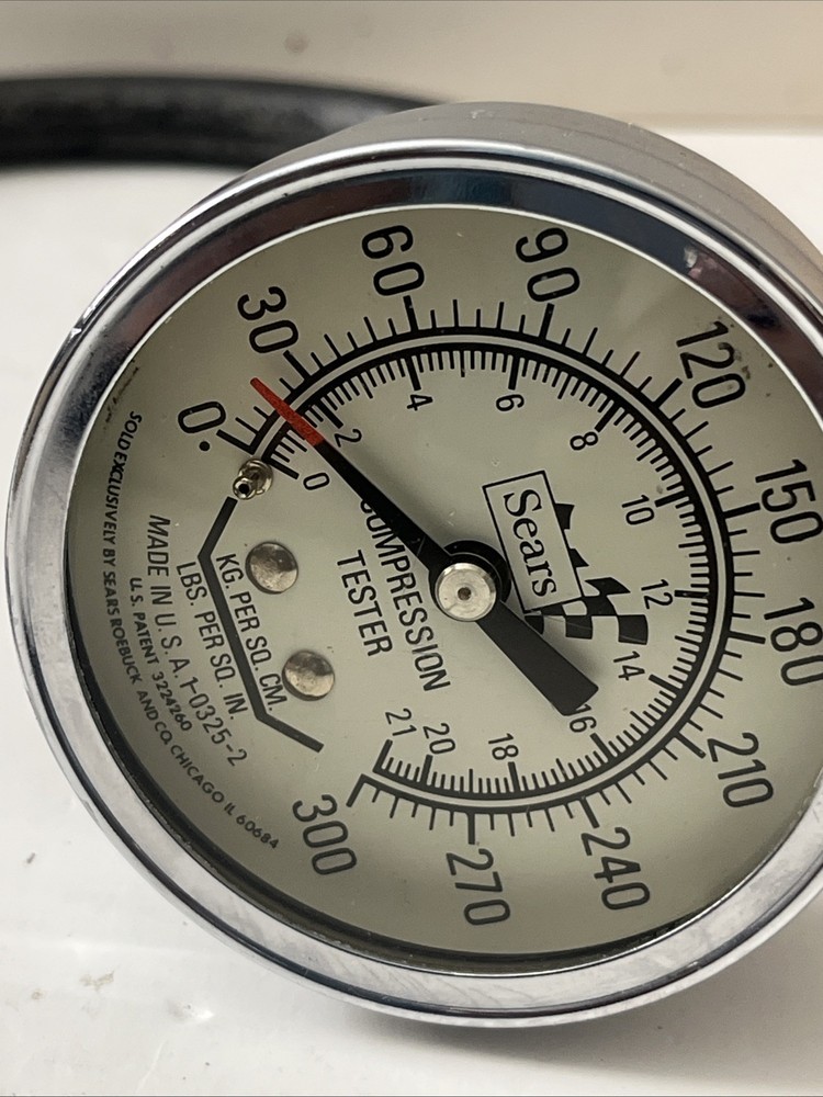 vintage Sears compression tester gauge