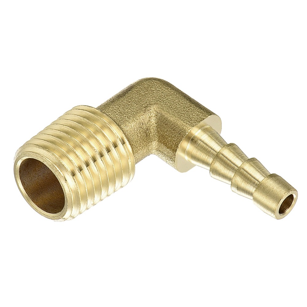 90 Degree Brass Hose Barbed Elbow Fitting 3/16" Barb x1/4" NPT Male for Industry