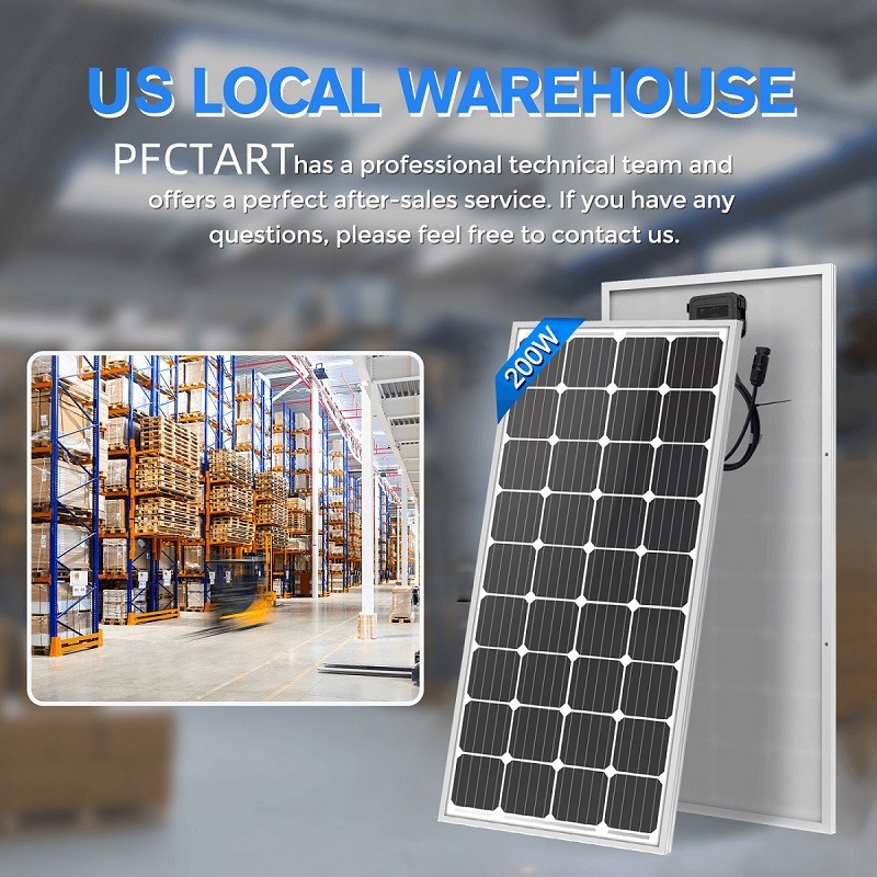 200W Monocrystalline Solar Panel High Efficiency Mono Module RV Boat Off Grid