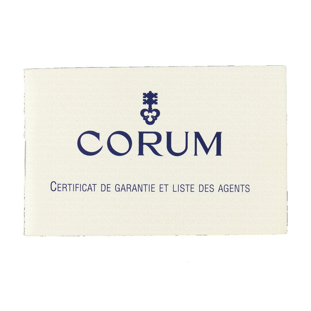 CORUM WATCH GUARANTEE CERTIFICATE BOOKLET
