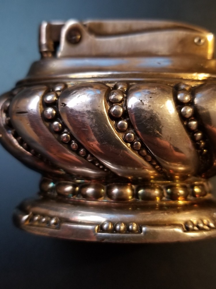 Ronson Crown Heavy Silver Plate Table Lighter Vintage