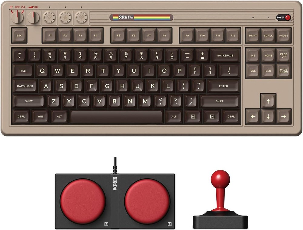 Retro Mechanical Keyboard for Windows & Android C64 Edition - 8BitDo