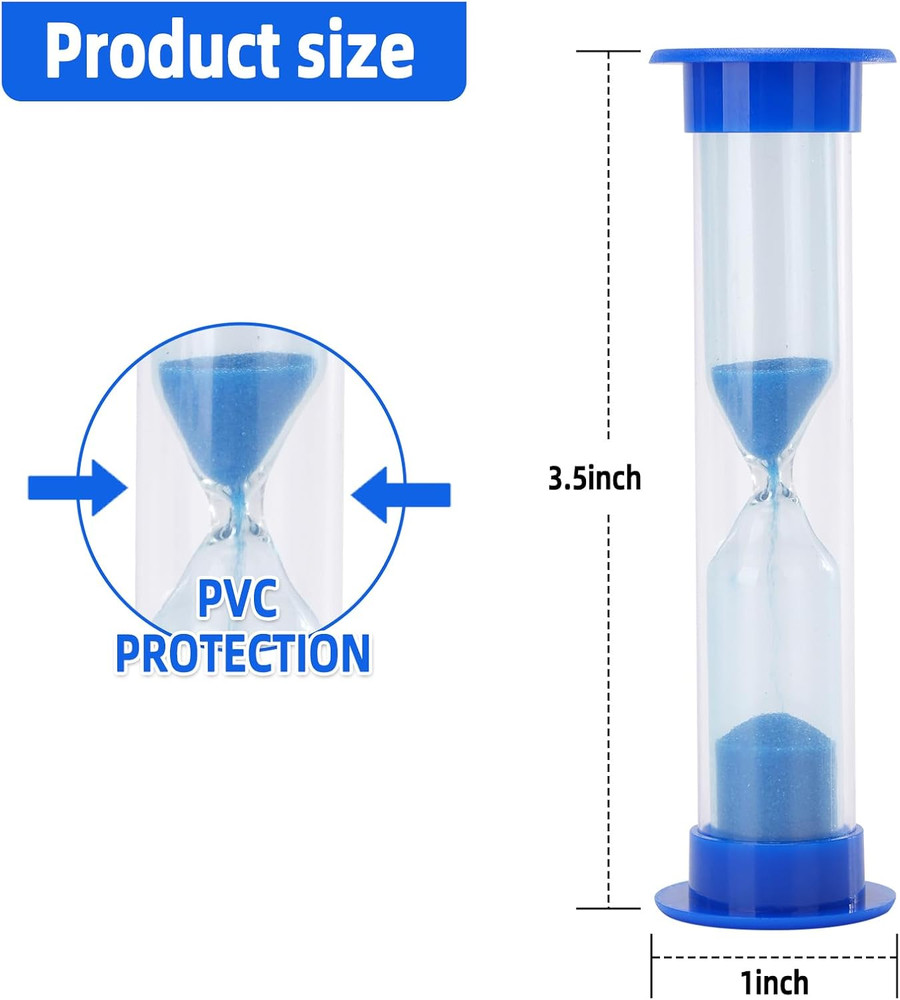 Plastic Sand Timer Sandglass Hourglass Sand Clock Timer 30 Sec, 1 Min, 2 Mins, 3