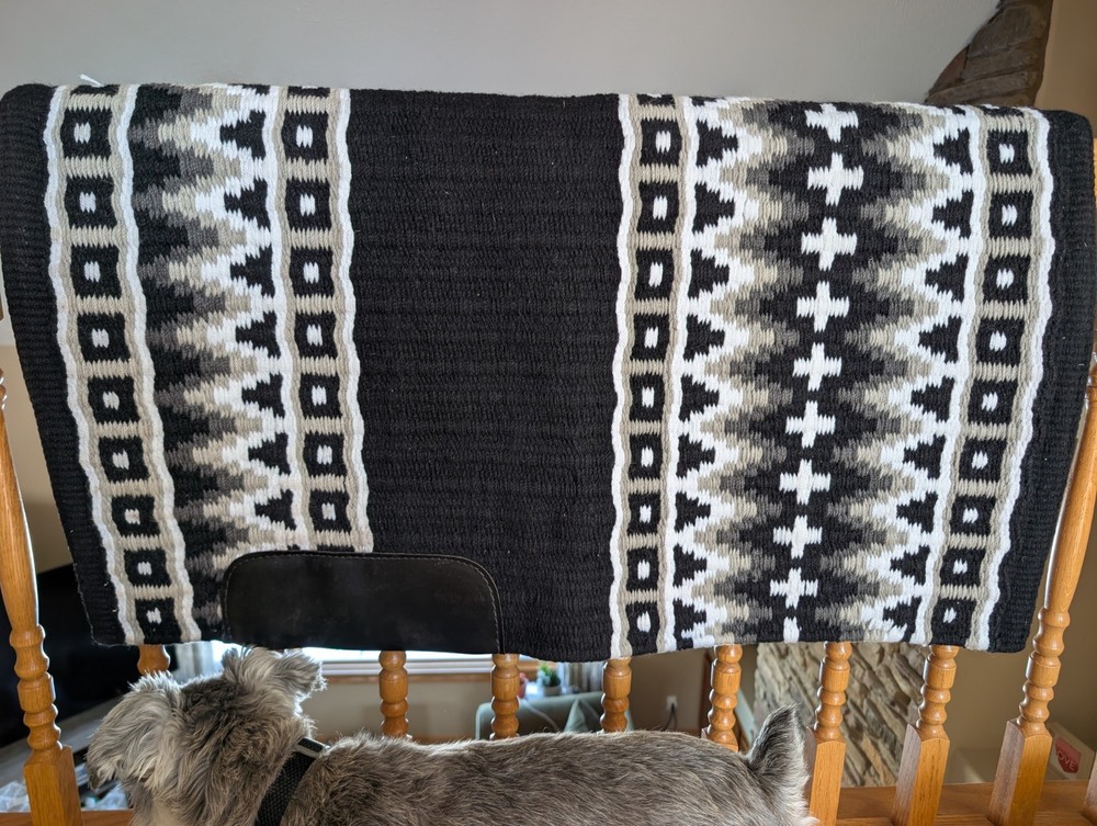 Black and White Western Saddle Pad