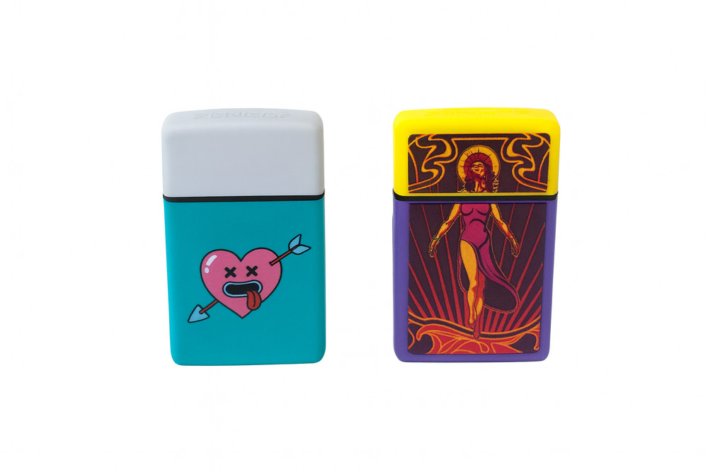 Zengaz Jet Torch Lighter – (4CT) | Mixed Colors & Designs | Refillable