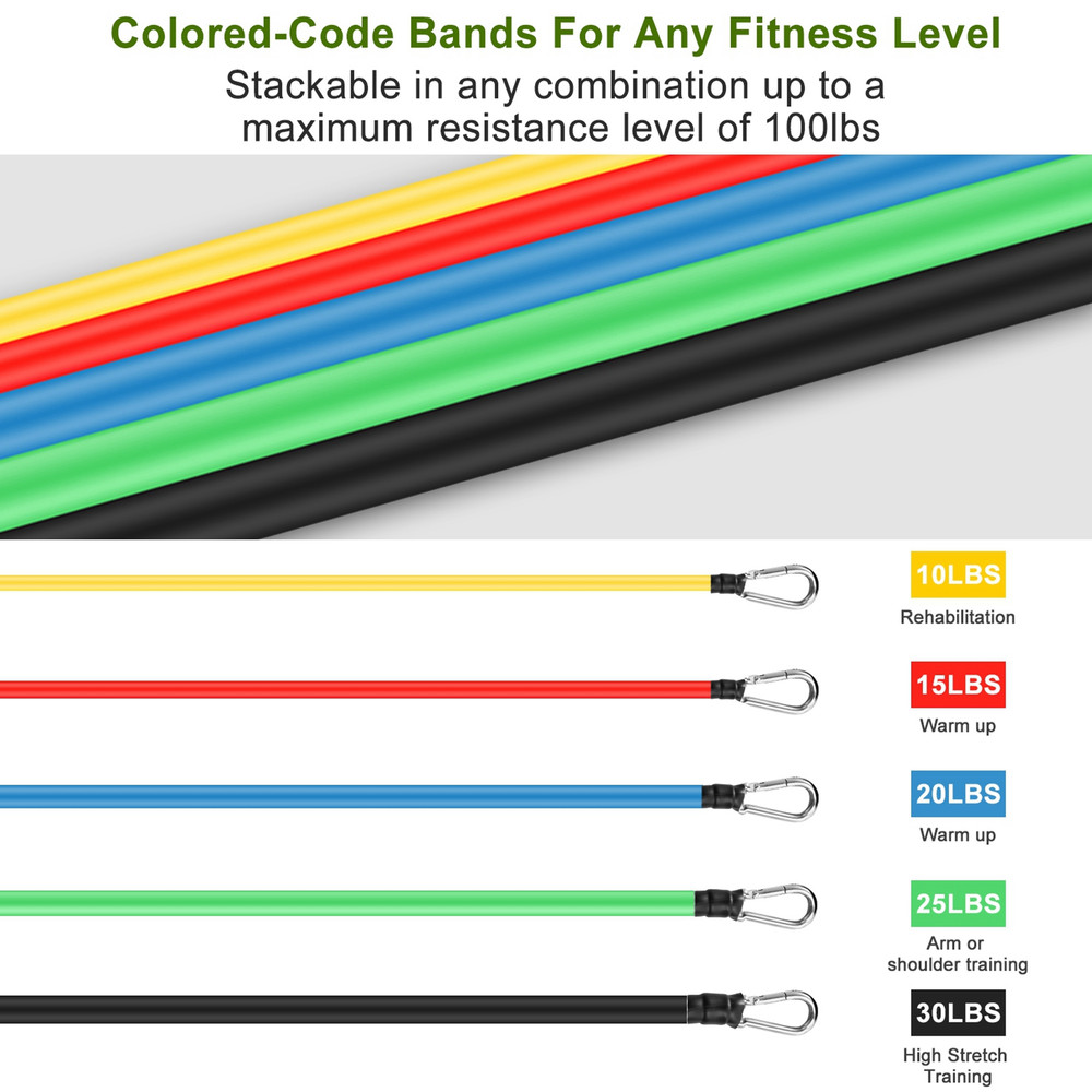 11Pcs Resistance Bands Set