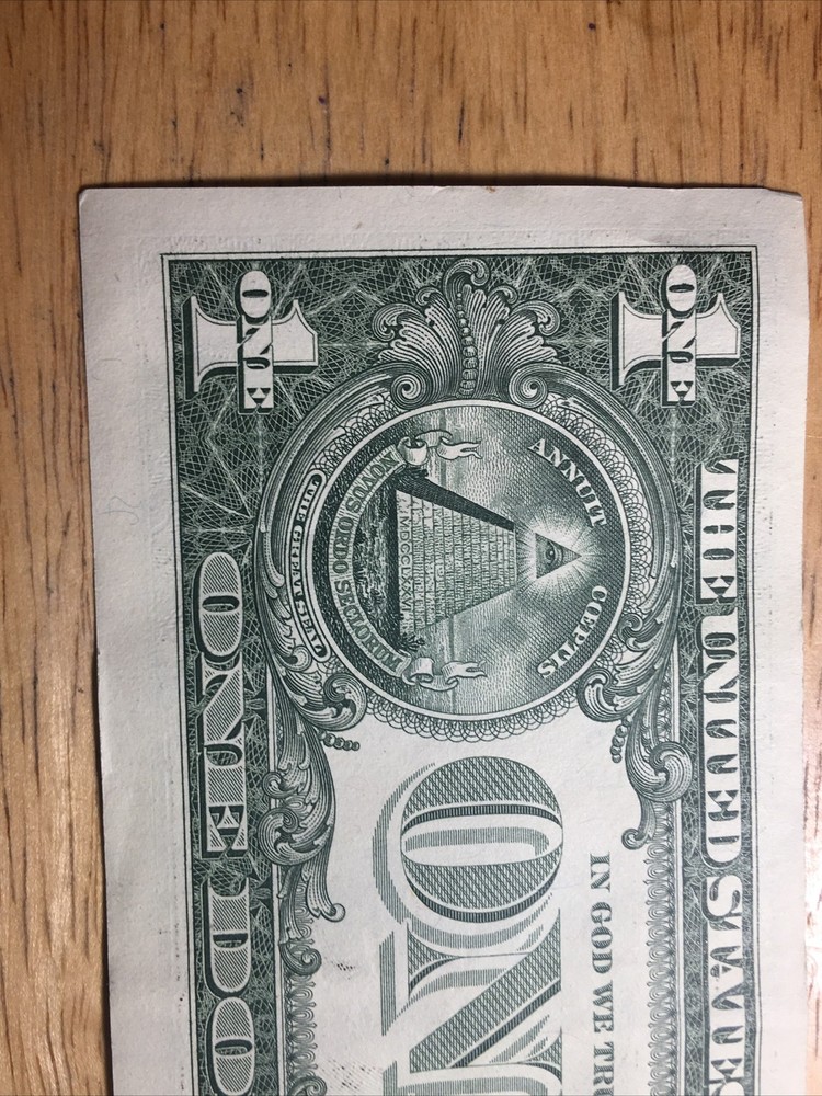 Fancy $1. Bill Error w/Offset Print/Cut Obv. & Rev.