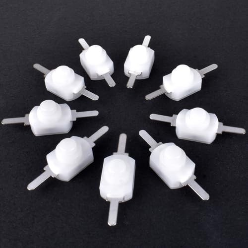30pcs Latching Push Button Switch Mini ON Off DC 30V 1A Self-Lock Micro White