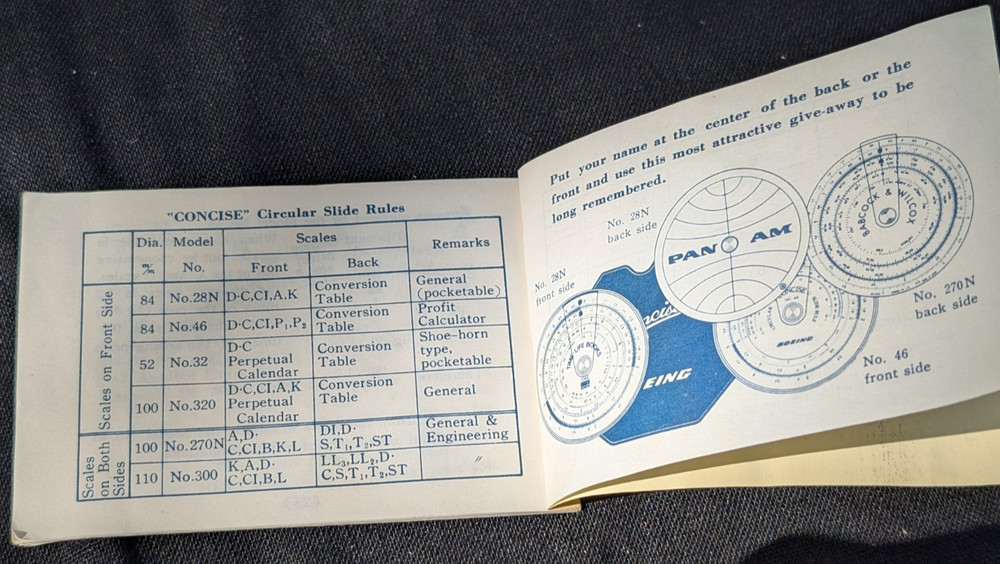 LINDBERG DIV. SOLA BASIC IND. CONCISE CIRCULAR SLIDE RULE CONVERSION TABLES VTG